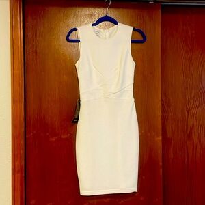 Bebe dress, bondage style, white